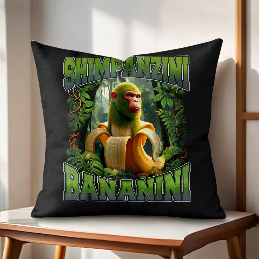 

ITALlAN BBrainrot Creative Cushion Cover Natural Linen Organic Fabric DoubleSided Printing Couch Pillow Covers Home Decor 30x30cm