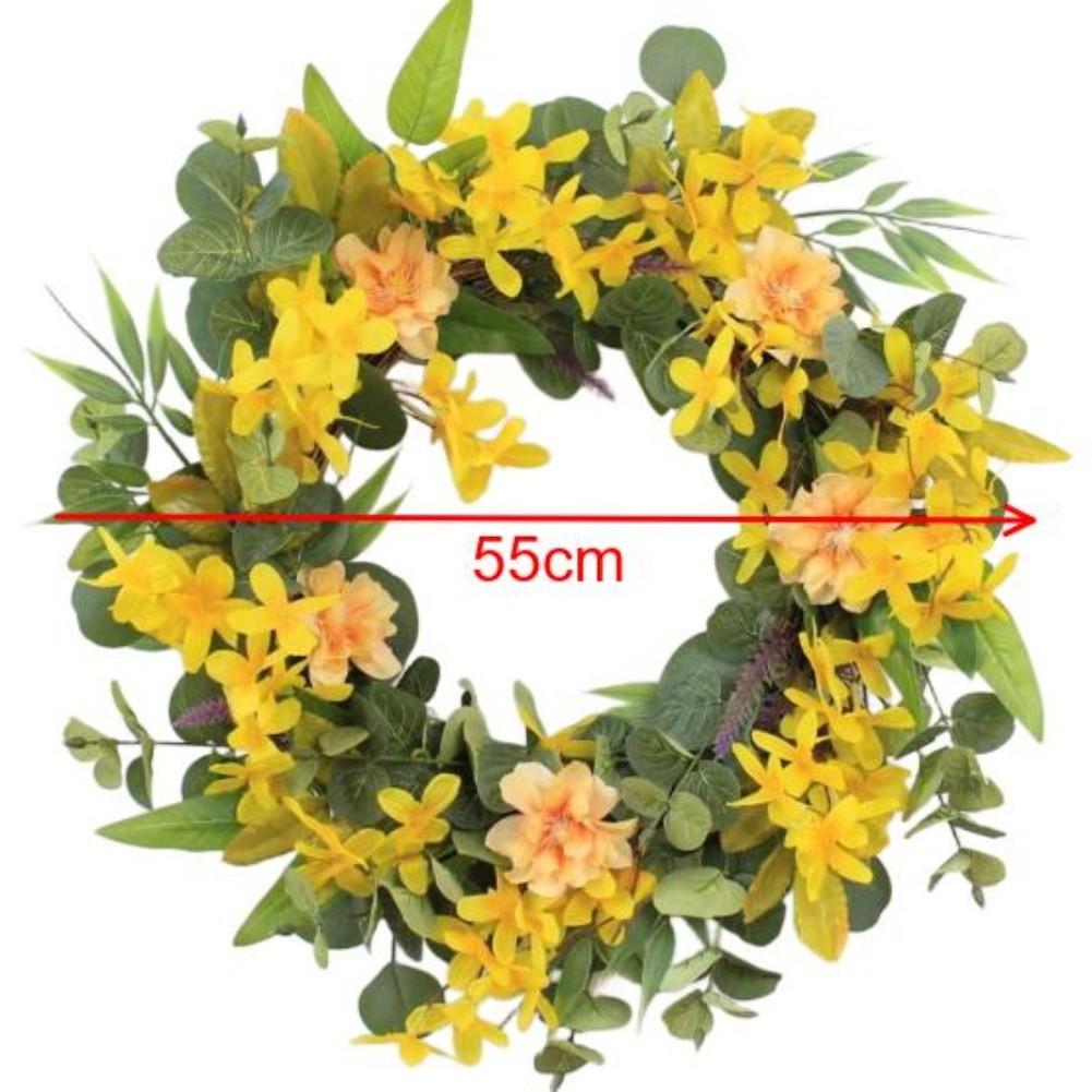 Eucalyptus Leaf Laurel Wreath for Wedding and Home Decor Spring Summer Style Lightweight Silk Artificial Garland