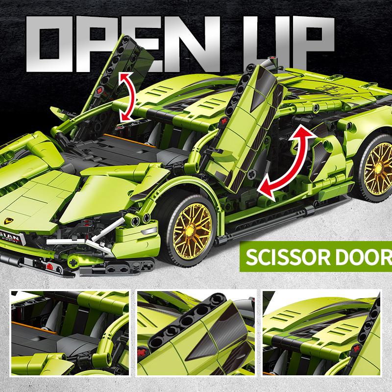 2024 Technical Bugattied Building Blocks Lamborghinis Hypercar Racing Car Model Assemble Vehicle Bricks Toys For Boys Kids Gifts