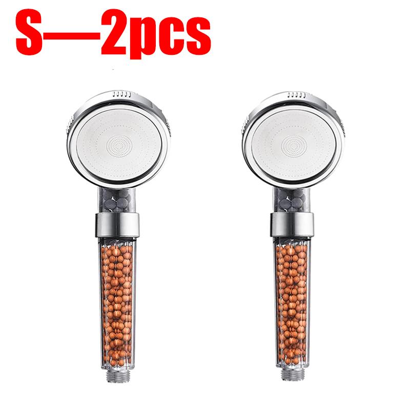 1-3Pcs Filtered Shower Head Bathroom ABS High Pressure Water Saving Spray Handheld Clear Showerheads with Filter Beads