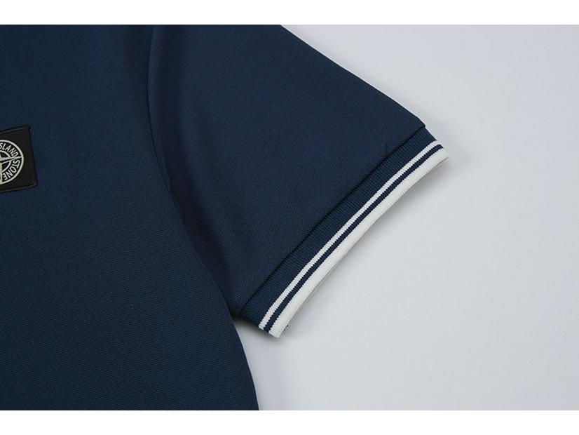 STONE Summer Classic Men's Polo Shirt with Small Logo Embroidery, Business Casual, Loose Fit, Short Sleeve T-Shirt.