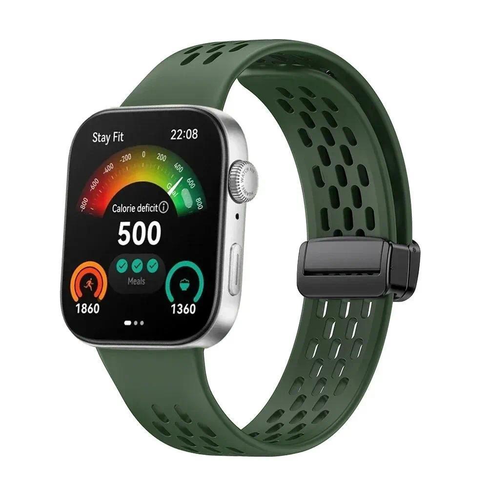 Sport Strap Compatible for Huawei Watch Fit 4 Fit 3 Soft Silicone Band Magnetic Buckle Watchband for Huawei Watch Fit 4 Pro