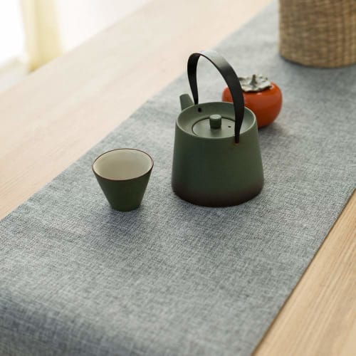 Table Runner, Dining Table Decoration, Solid Linen Cloth, Stylish Table Accessory, Nordic Style (31 x 180cm, Navy)