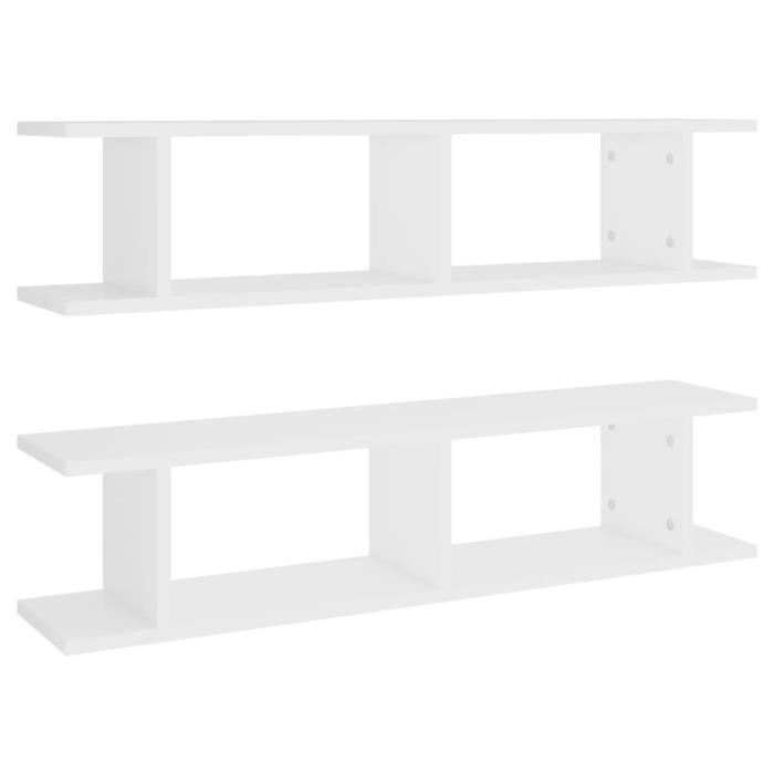 VidaXL Étagères murales 2 pcs Blanc 90x18x20 cm Aggloméré