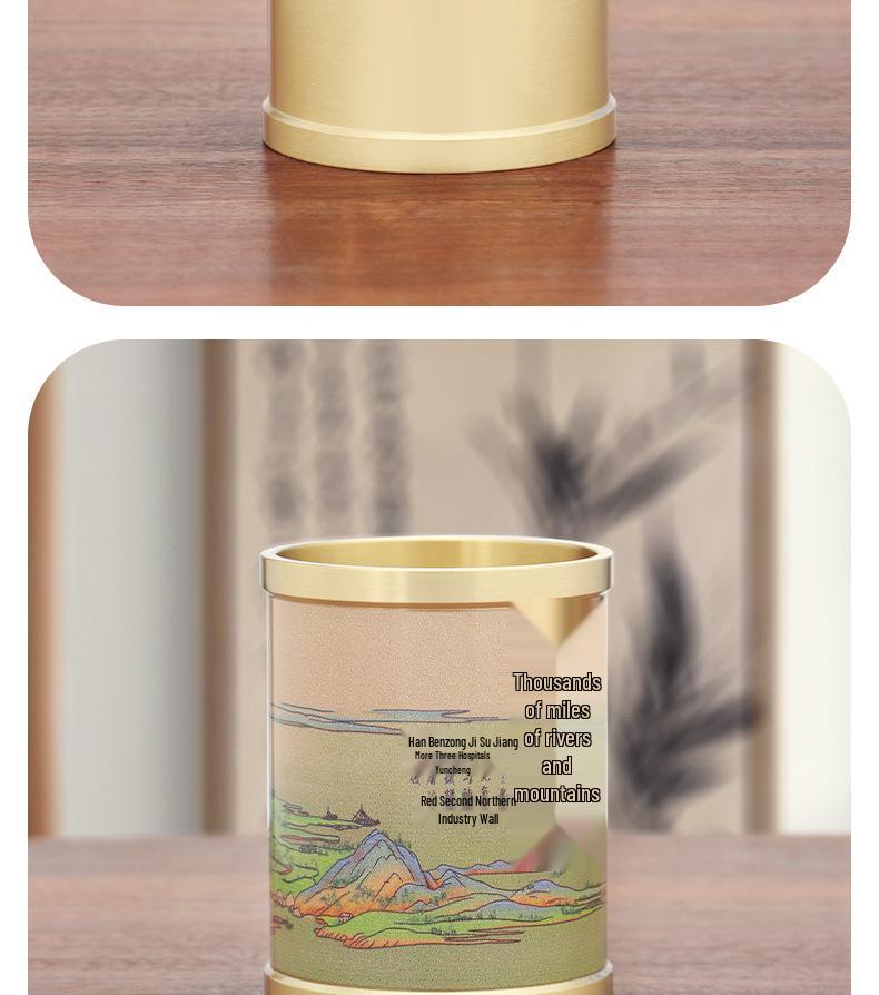 Premium Large Capacity Brass Desktop Pen Holder Organizer