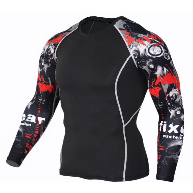 Schnell trocknendes Fitness-Langarm-T-Shirt für Herren mit Rundhalsausschnitt