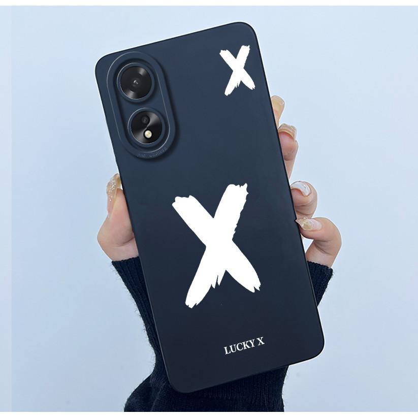 Case For Oppo A18 A38 A58 A78 4G Cover Camera Protection Cute Letter Liquid Silicone Soft Back Covers For Oppo A 38 A 18 Housing