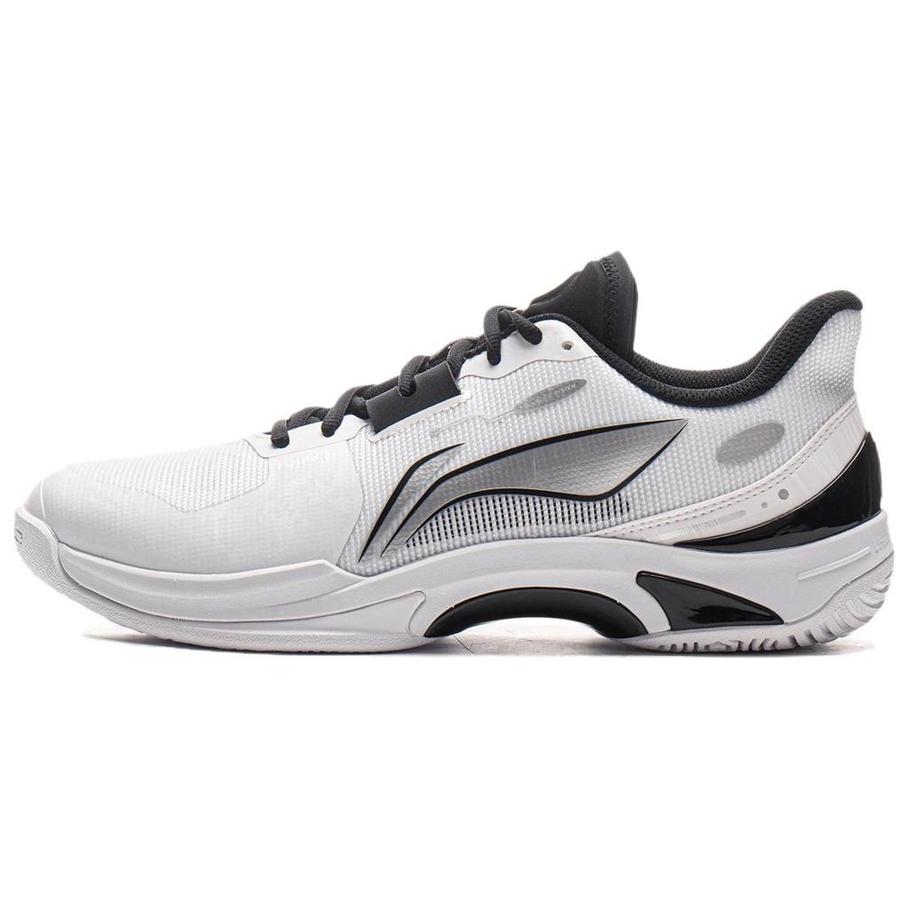 Li Ning Abrasion Resistant, Breathable, Lightweight Low Top Training Shoes Unisex Black White AYTV013-2