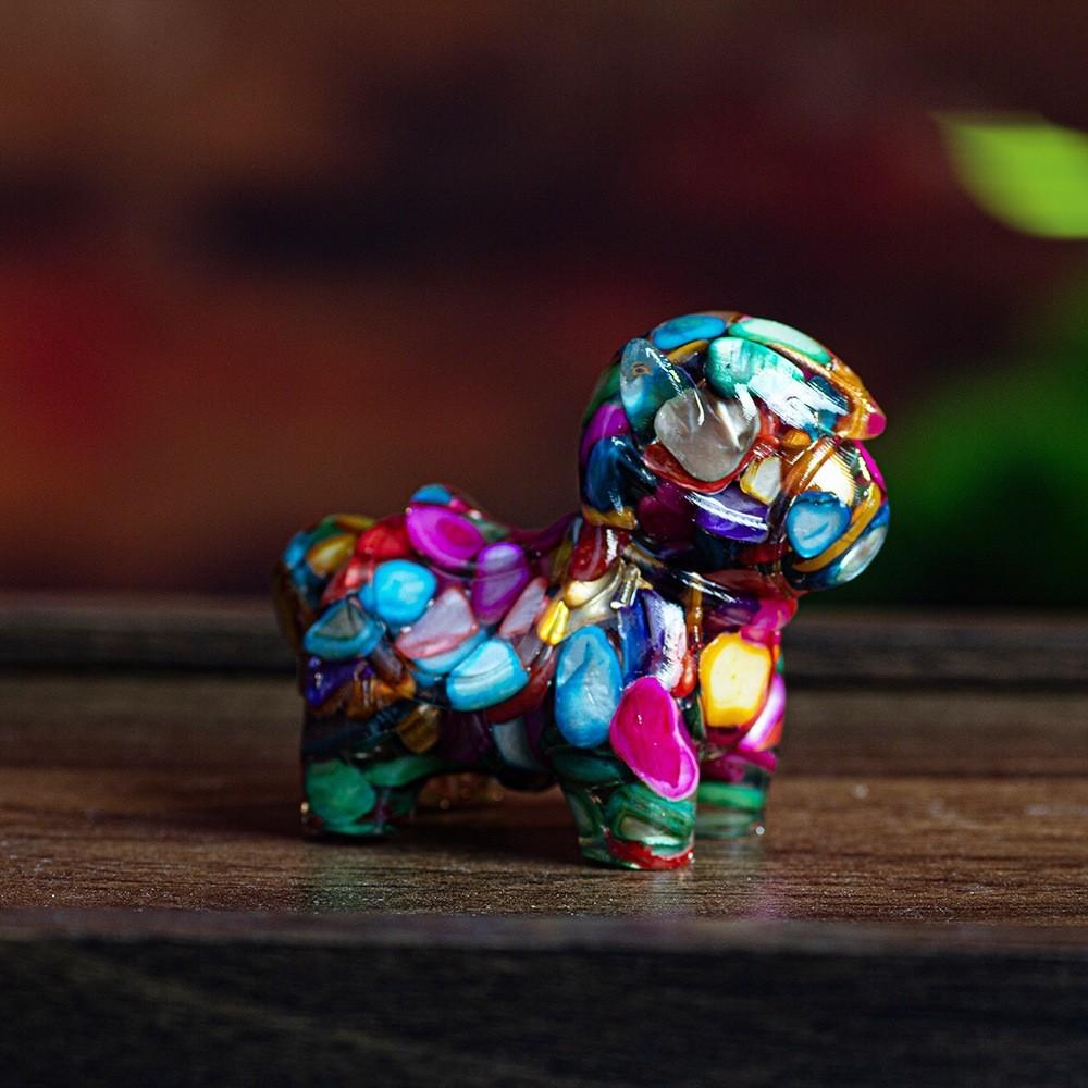 Resin Animal Ornament With Water Crystal Fill For Office Desk And Wealth Enhancement