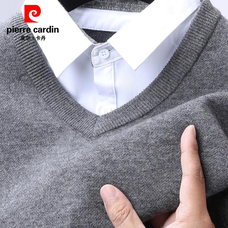 

Мужской свитер Pierre Cardin из 100% шерсти, имитирующий двойку, с V-образным вырезом XL
