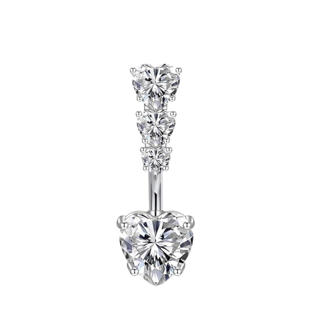 Stainless Steel Belly Button Ring With Zircon Belly Button Studs