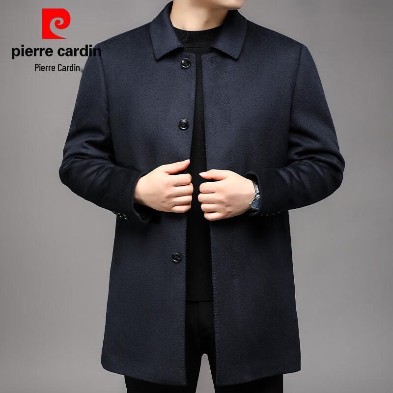 Pierre Cardin Men's Mid-Length Wool & Cashmere Blend Down-Lined Overcoat