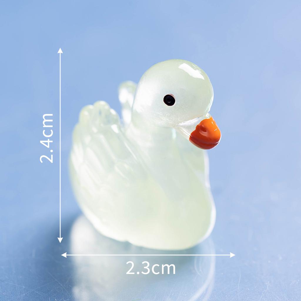 Micro Landscape Cartoon Cute Glow-in-the-dark Color Swan Animal Resin Decoration Diy Decorative Accessories Desktop Decoration