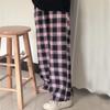 Harajuku Plaid Wide Leg Pants Women Streetwear Oversized Baggy Sweatpants Vintage High Waist Casual Joggers Black Trousers