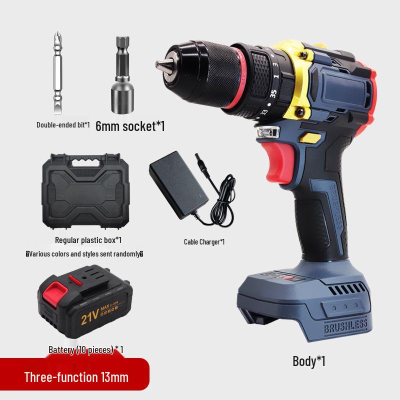 Cross 21V Lithium Battery Hand Drill Screwdriver - Multifunctional Electric Impact Tool