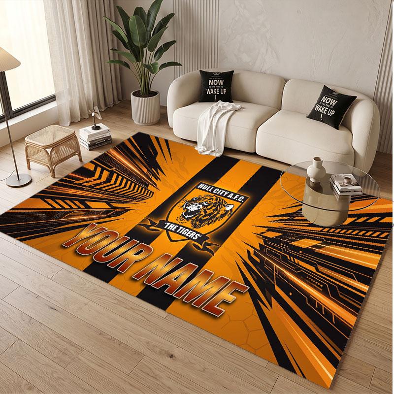 Custom Rug Hull FC Pattern Print Name Text Soft Non‑Slip Floor Carpet for Home Indoor Decoration