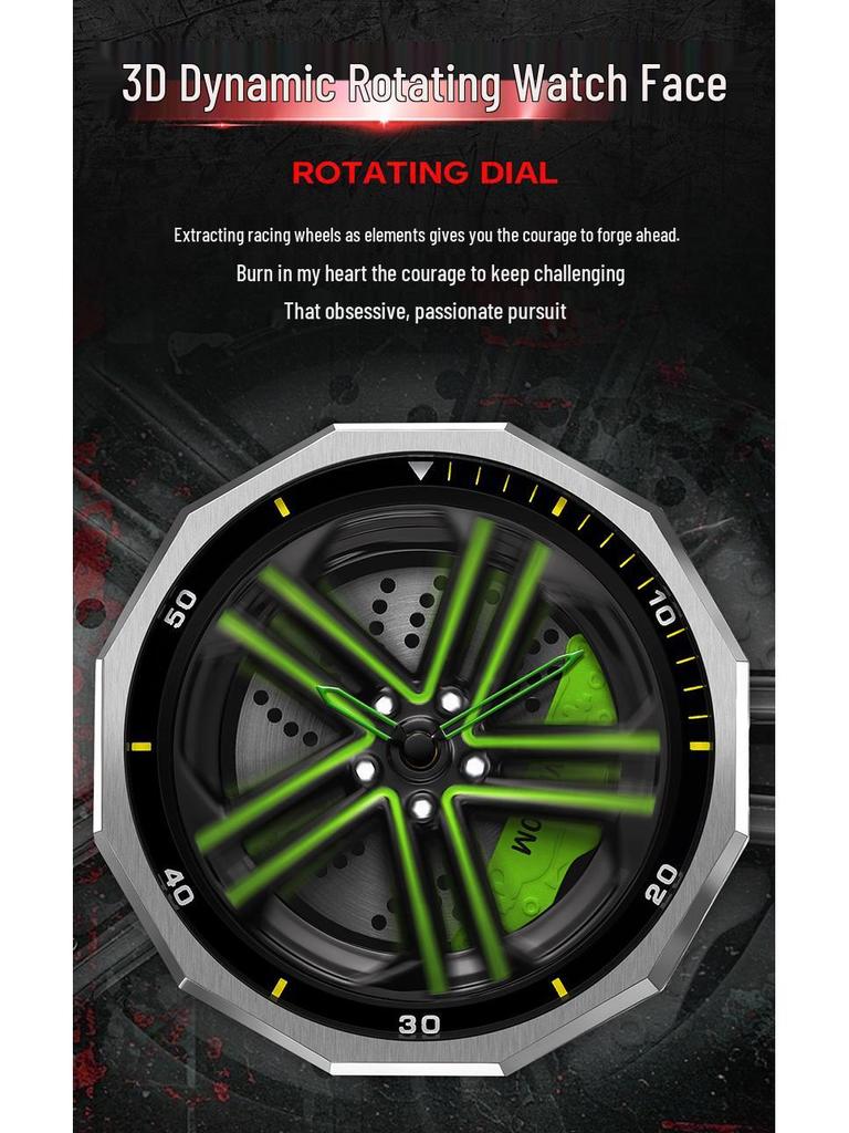 SANDA 1162 Men's Trendy Waterproof Rotating Wheel Quartz Watch