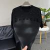 Trend Fashion Summer Bottoming Shirt Men O-Neck Letter Printing Diamonds Korean Casual Short Sleeve Loose Pullovers T-shirt Tops