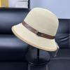 2026 simple spring and summer face small bucket hat female foldable sunshade sunscreen basin hat for traveling and vacation straw hat