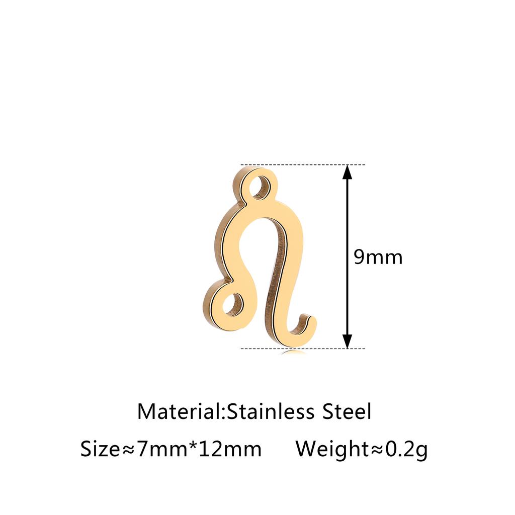 5Pcs/Lot Stainless Steel 12 Zodiac Sign Charms Mini Constellation Pendants DIY Handmade Craft Necklace Bracelet Jewelry Making