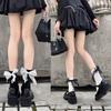 Bow Heel Boyfriend Socks Ins Tide Spring Summer Japanese Simple Solid Color Jk Stacking Socks Lolita Socks