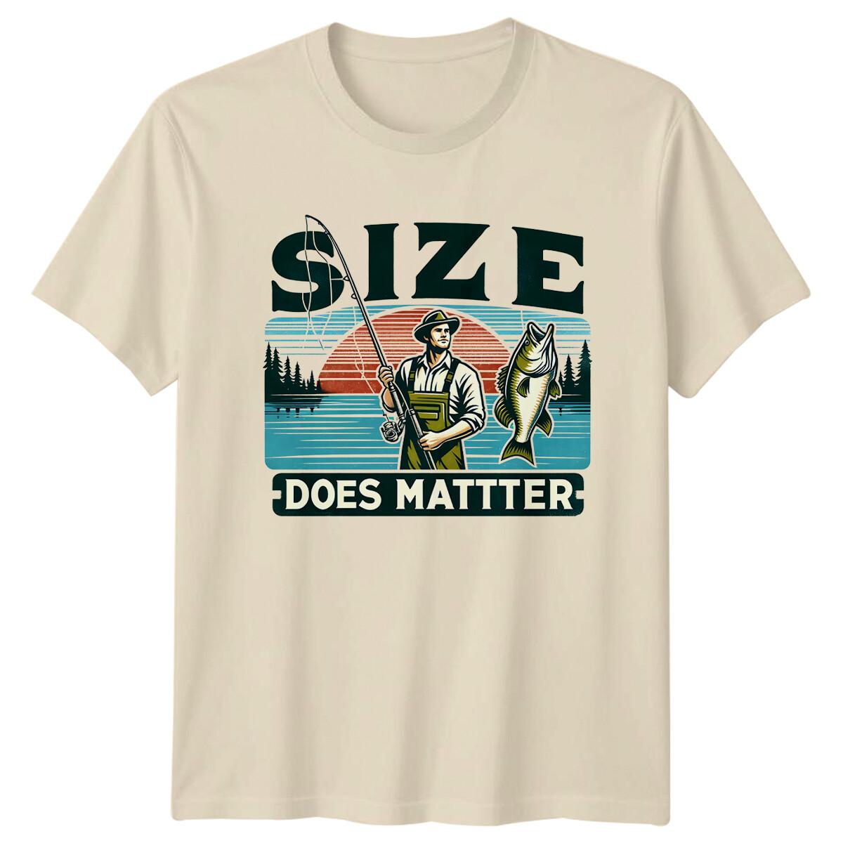 Size Does Mattter Fishing Fisherman Bass Graphic Art T-Shirt XXXXL