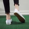 Women's White Non-Slip Elastic Band Flats - Comfortable for Work, Nursing, Dance, Spring & Autumn.