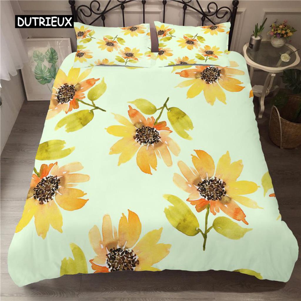 Flower Duvet Cover Set White Butterfly Flower Pattern Fantasy Purple Background Bedding Set Flower Theme King Size Quilt Cover