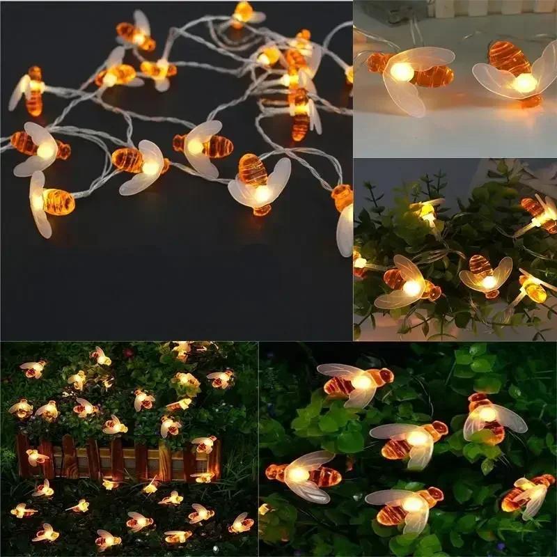 10 LED včelí med LED řetězec víla světlo venkovní zahradní plot terasa girlanda světla nástěnná dekorace narozeninová párty DIY dekorace