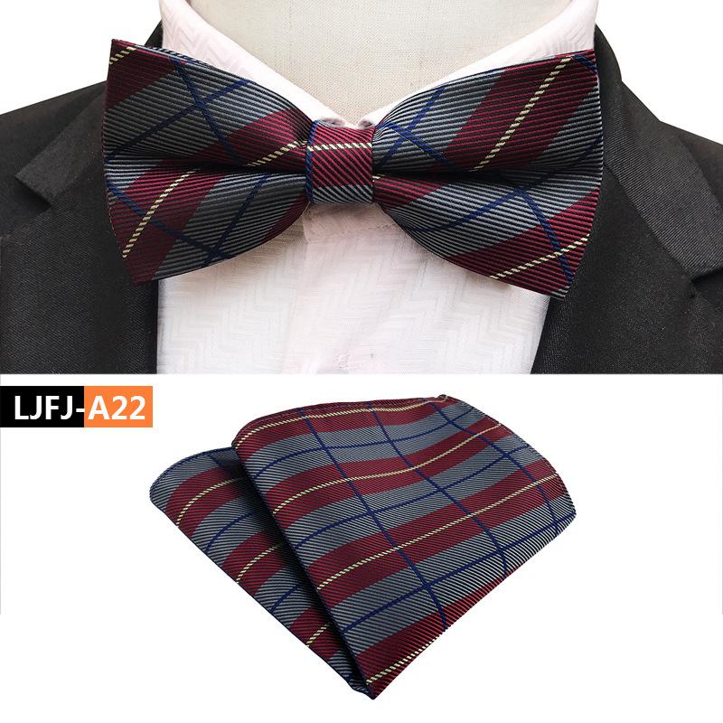 Set de papion cu buzunar și prosop la modă, papion de nuntă pentru mire și cavaler de onoare