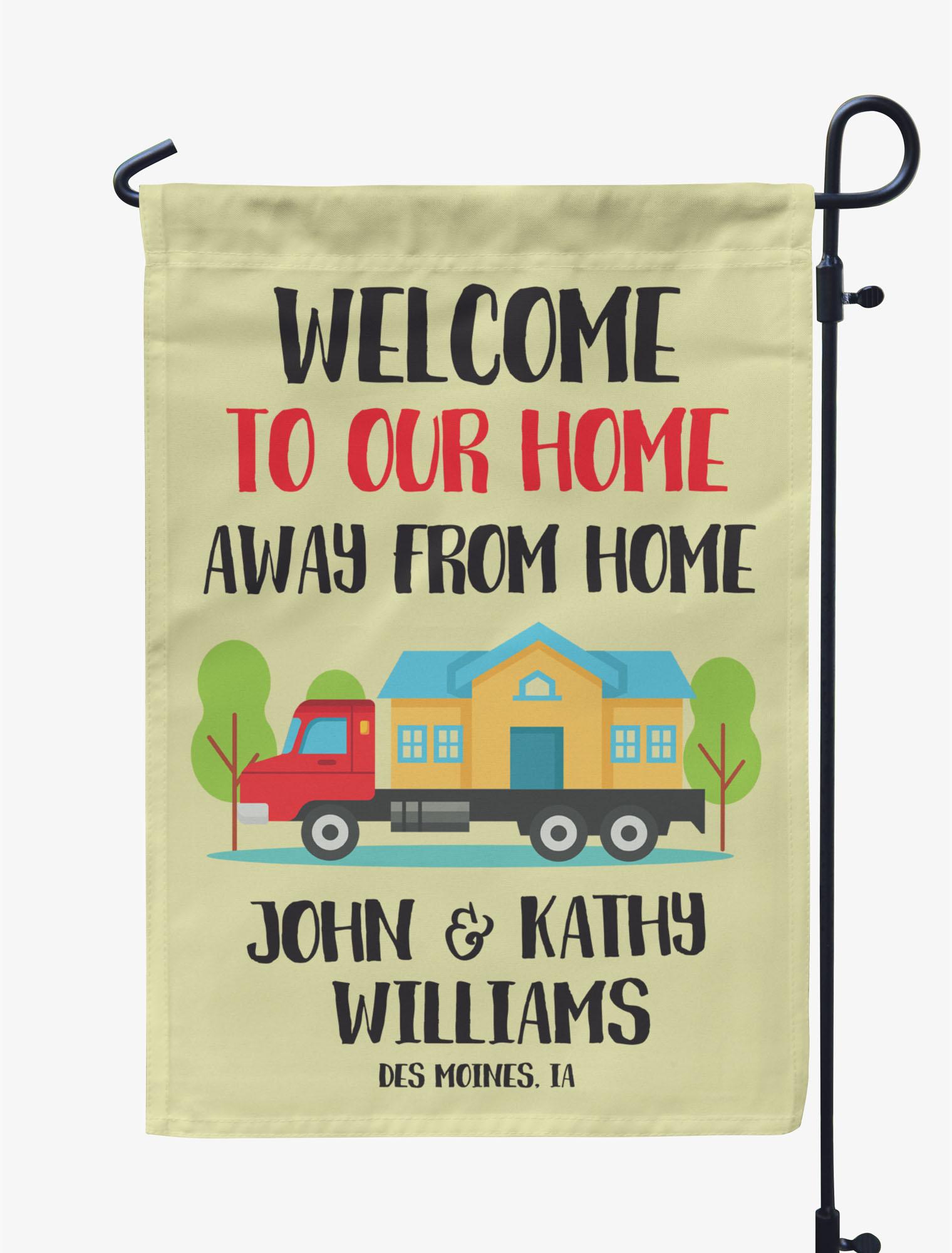 

Printtoo Tan Welcome To Our Home Away From Home Motorhome CampingA FlagA Custom Personalized CampingA FlagsA For Campers Double Sided 12.5 x 18 Inches дубильная кора