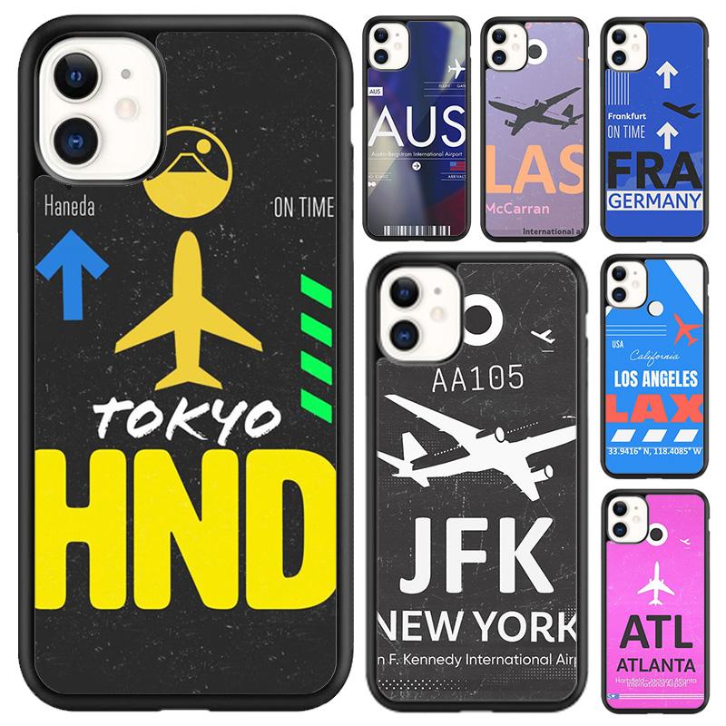 Funny Airport Code Phone Case For iPhone 17 Air 16 pro max 15 14 plus 12 13 Shell Cover coque