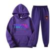 2023 New Letter Printing Men's and Women's Multi-color Warm Two-piece Set Loose Hoodie + Pants Jogging Set