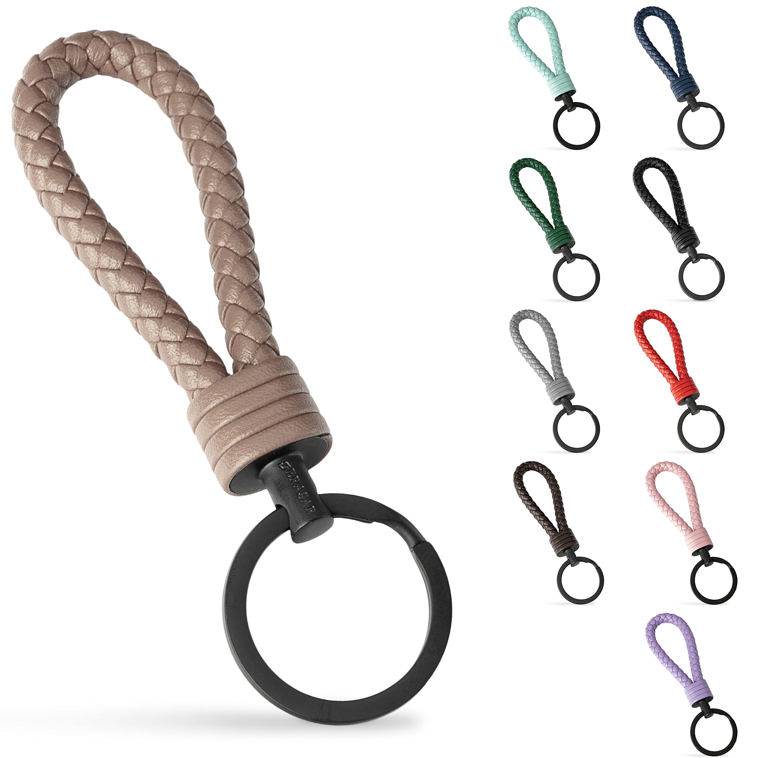 

Брелок из ПУ и нержавеющей стали, дополнительное кольцо для маленьких ключей, идеально подходит для ключей от дома, поставляется в подарочной коробке для мужчин и женщин [SERASAR] - - Автомобиль,