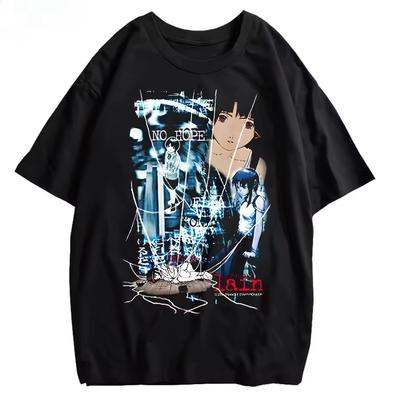 Serial Experiments Lain Anime Graphic Washed Cotton T‑shirt Funny Comfortable Men Women Harajuku Streetwear Casual Tops