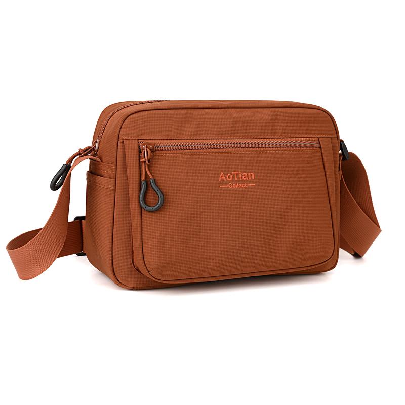 Sac bandoulière léger en nylon pour hommes femmes Sac messager décontracté à bandoulière avec poches zippées