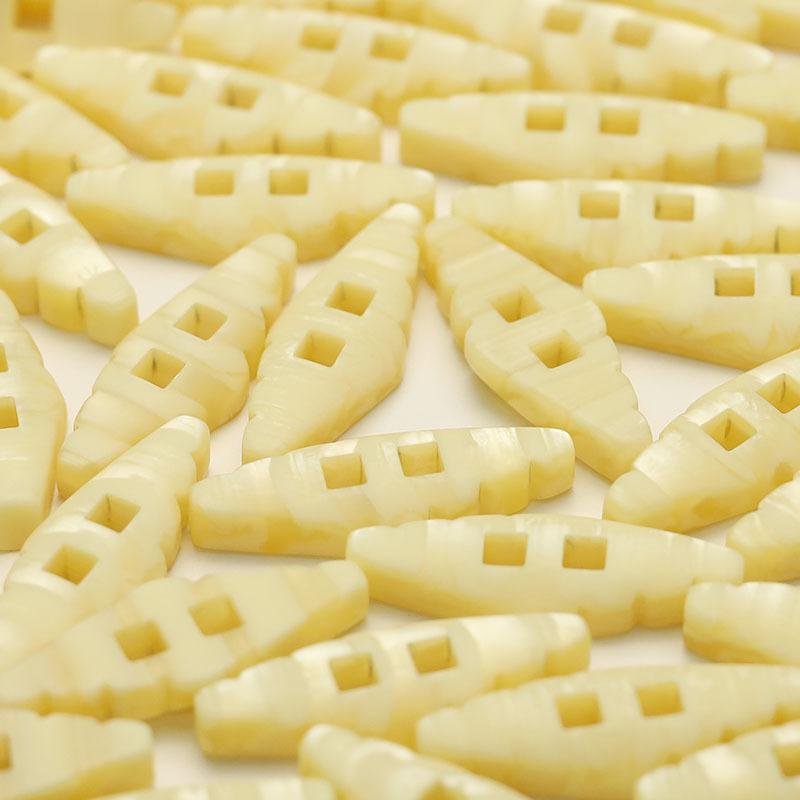 5Pcs Rhombus Two-Eyed Resin Buttons Double-Sided Woolen Fur Coat Buttons Women'S Jacket Trench Coat Decorative Buttons