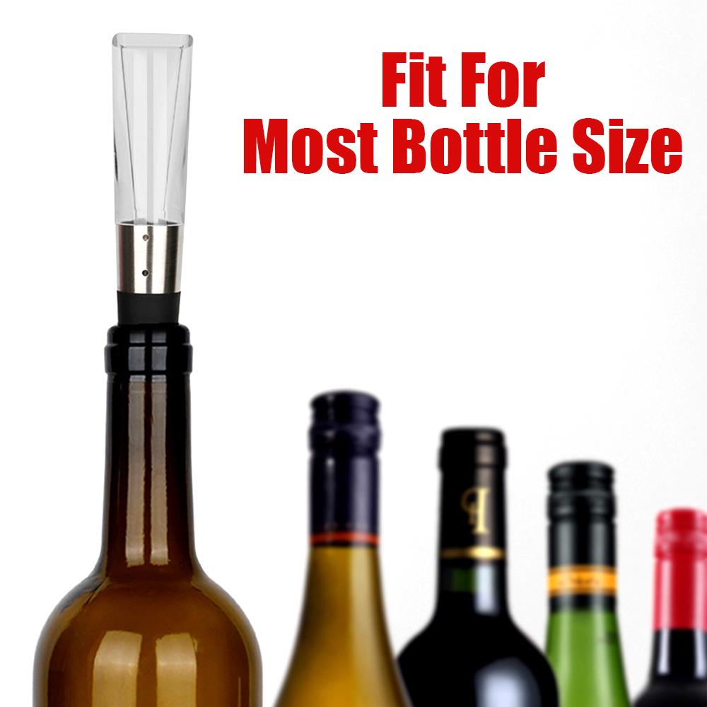 2 IN 1 Wine Decanter Mini Wine Filter Air Intake Bottle Pourer Aerator Fast Decanter Stainless Steel Kitchen Gadgets Universal Portable