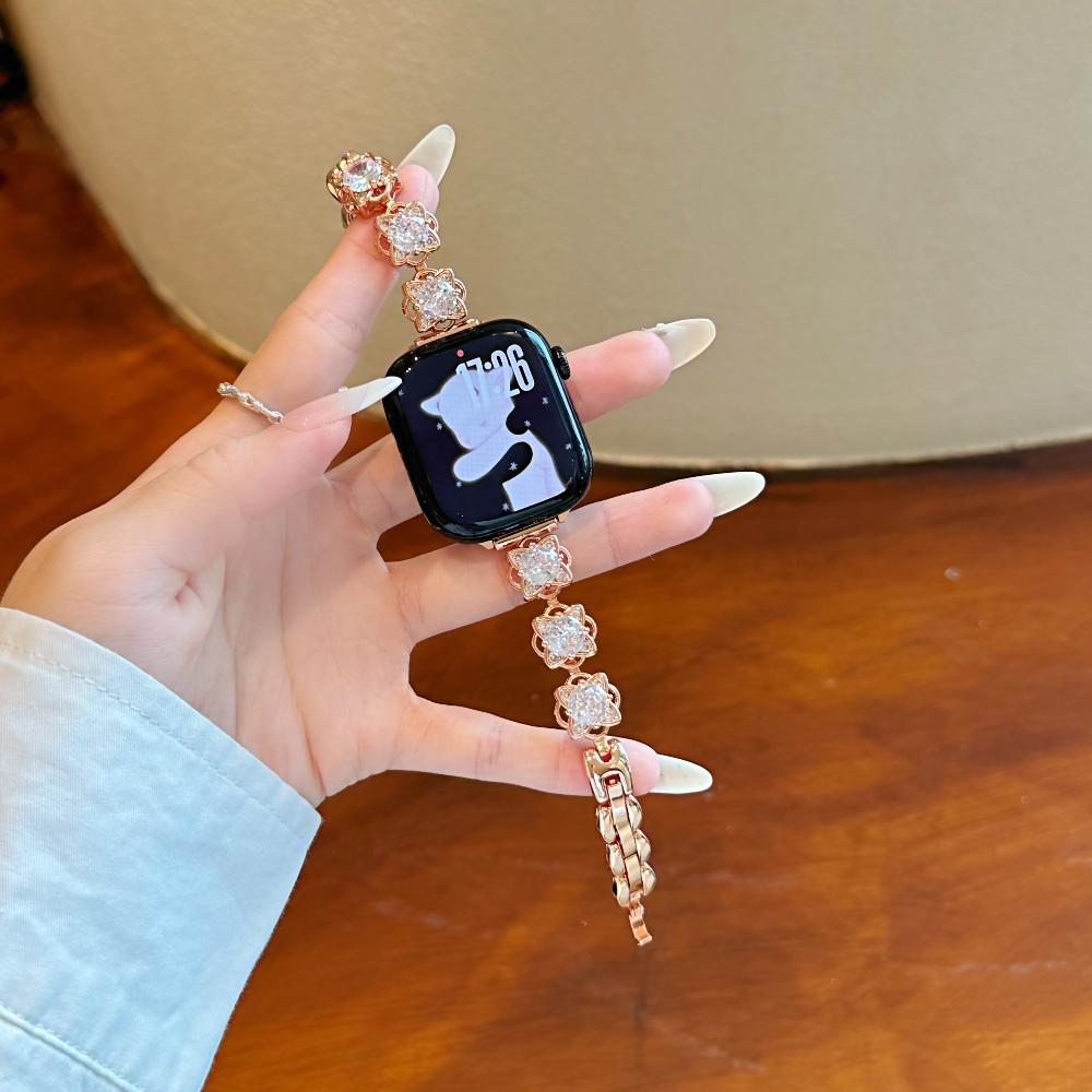 Sugar Color Diamond Compatible For Apple Watch Ultra band 49mm 40mm 42mm 44mm 45mm 38mm for iWatch Series 11/10/8/7/6/SE/9 Fashionable Handmade Strap