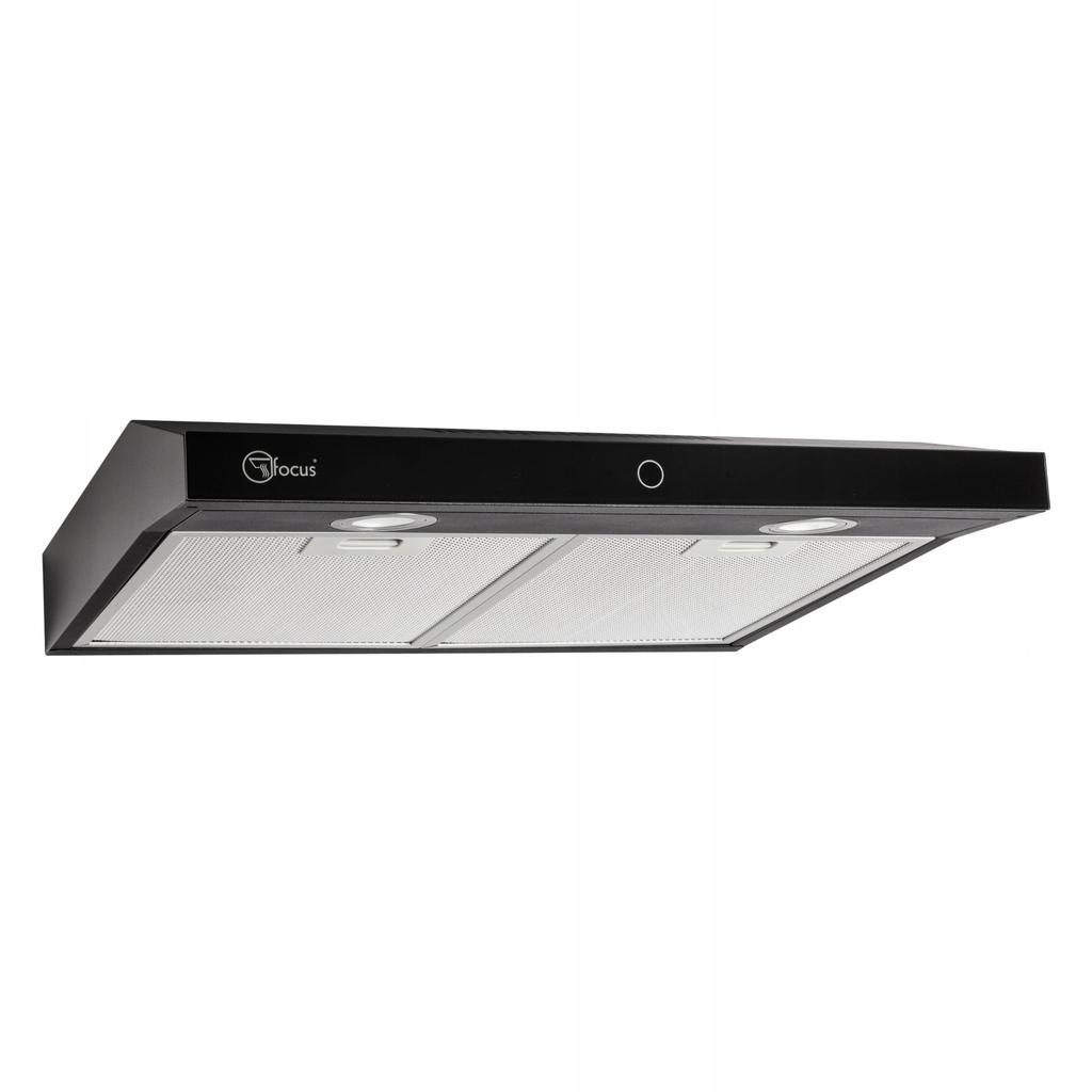 Modo Slim 50cm BLACK kitchen hood/extractor - Under-cabinet touch panel + carbon filter