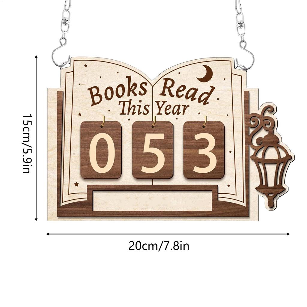 Books Read This Year Counter Wood Library Decor Book Read Tracker Board for Readers Students Teachers Librarians Writers Authors