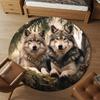 1pc wolf forest Round Chair mat Area Rug - Non-Slip, Floor Mat for Office, Bedroom, and Indoor Decor -1002140