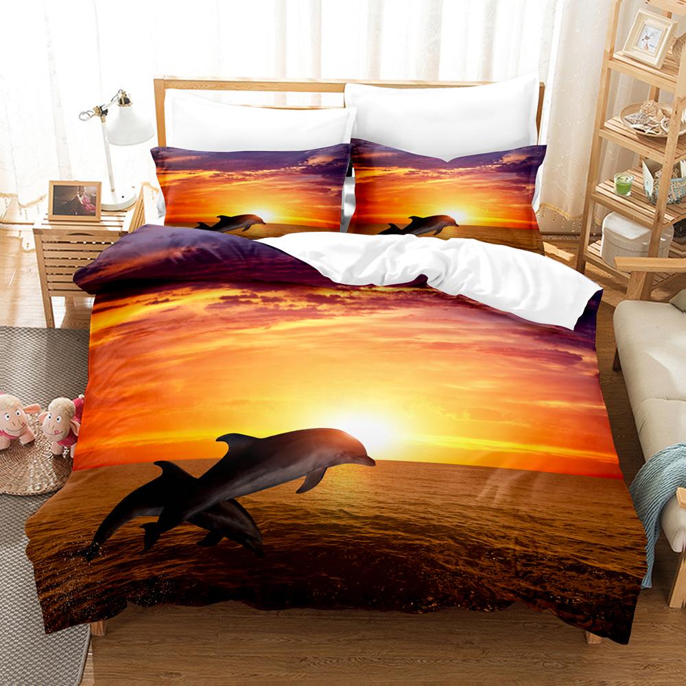 3DThe DolphinsBedding Sets Duvet Cover Set With Pillowcase Twin Full Queen King Bedclothes Bed Linen
