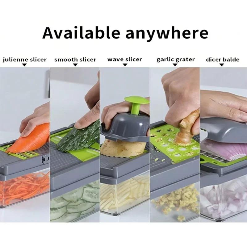 Vegetable Onion Chopper Professional Vegetable Slicer Food Chopper Kitchen Gadgets Vegetable Slicer Dicer Cutter Carrot Garlic