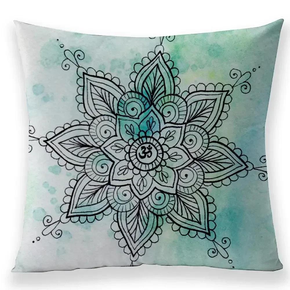 Bohemian Style Mandala Pillow Case Living Room Bedroom Seat Sofa Cushion Cover Home Decorating Linen Pillowcases 45*45 Cm