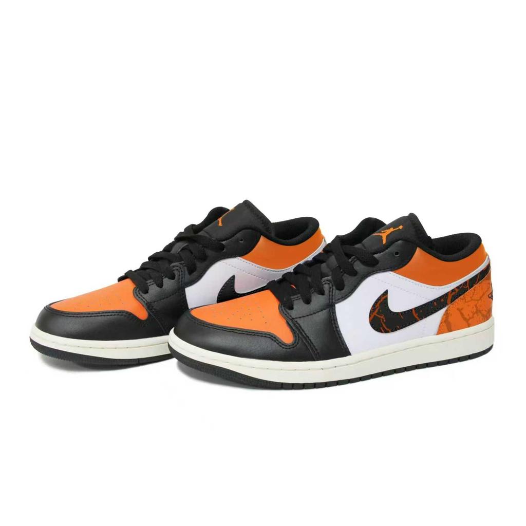Jordan Air Jordan 1 Walking Planet, Exploding Low top Vintage Basketball Shoes Unisex Black White Orange 553558-081(Team1492-)