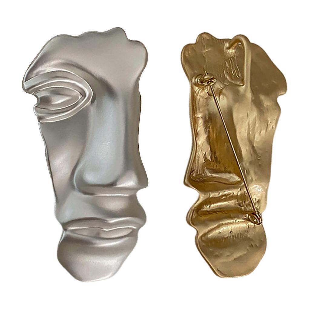Literary Human Face Brooch Pin Personality Clothing Hat Accessories Gift For Women Mother Wife