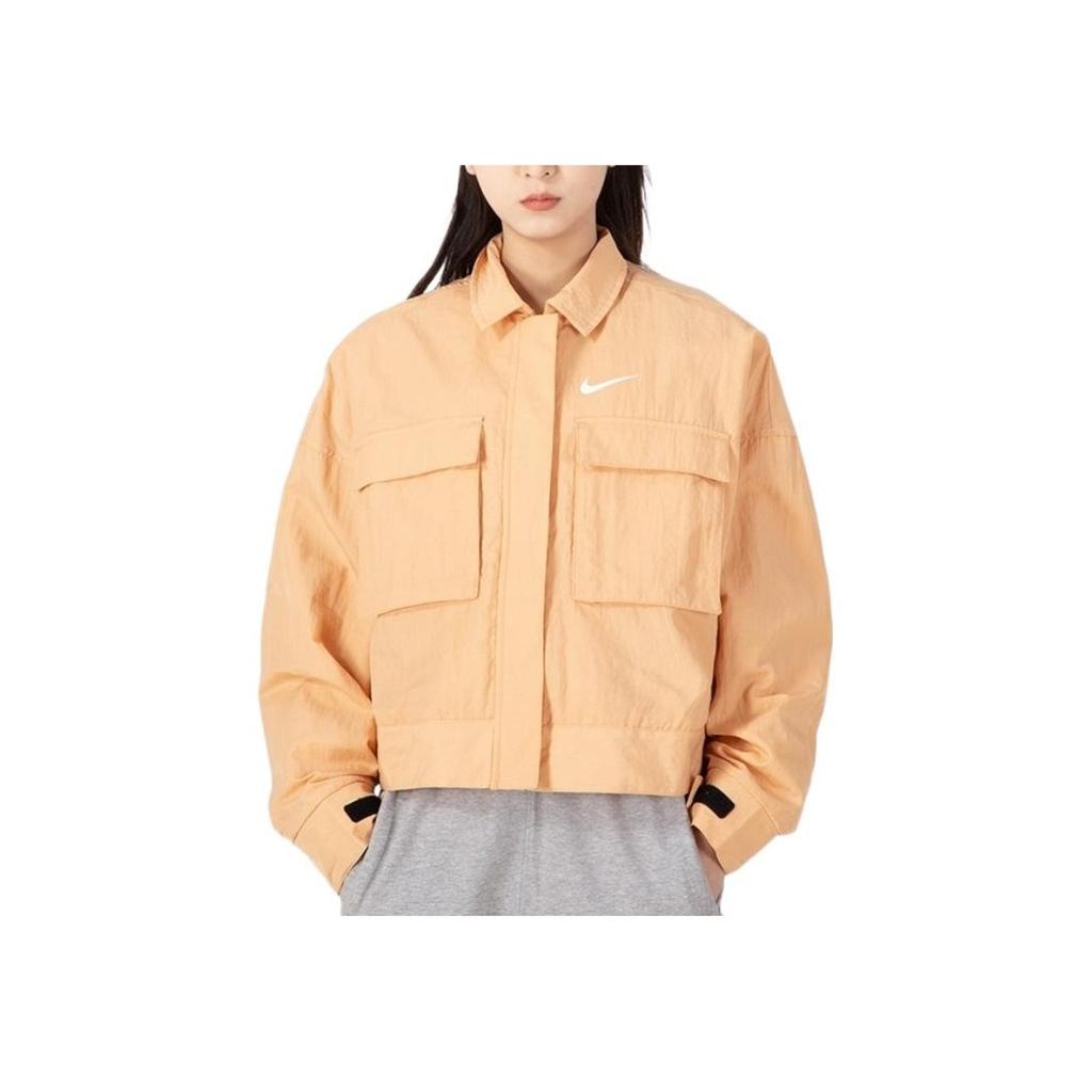 Nike Sportswear Essential Spring Cropped Jacket Women Outerwear Orange DM6244-851