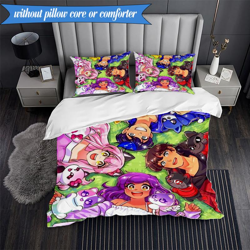 Purple Powerhouse 3pcs K-pop Music Group Bedding set,Ideal for Bedroom, Dormitory,Including Duvet Cover And 2pcs Pillowcases,Fan Gifts