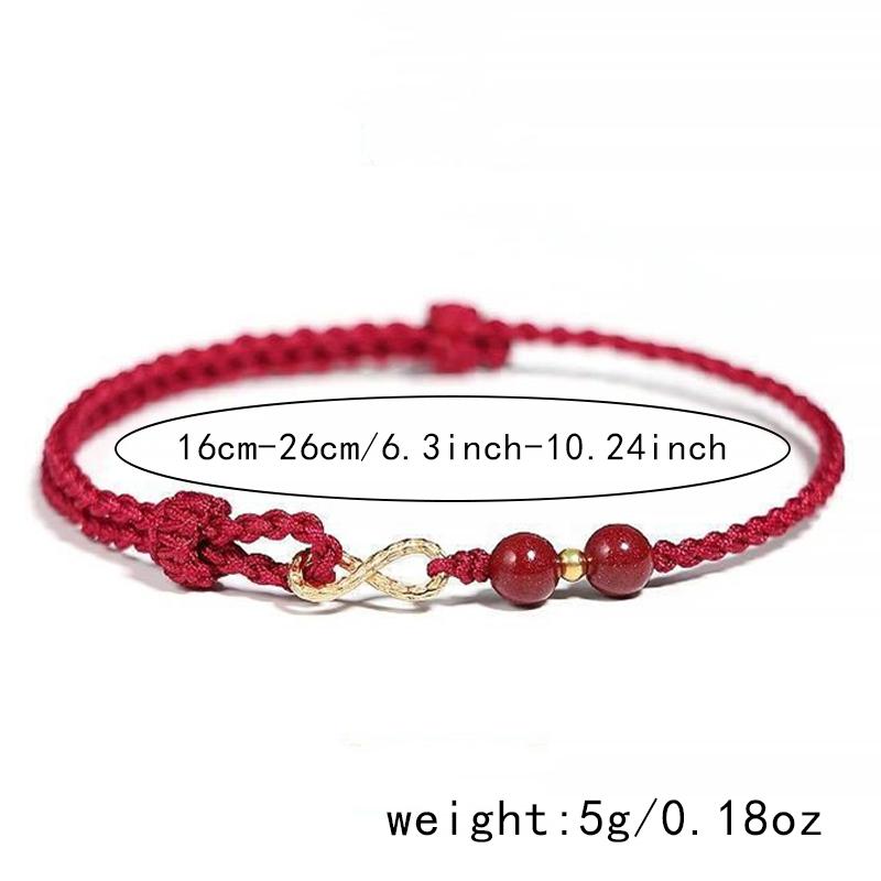 Bringt Glück Rotes Perlen Unendlich Zinnober Perlen Armband Für Frauen Männer Rotes Seil Partnerarmband Anhänger Party Schmuck Geschenk